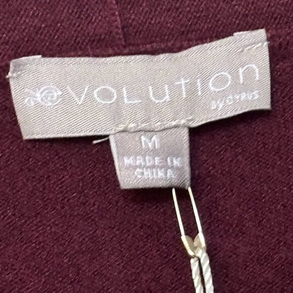 Evolution By‎ Cyrus Ancho Chile Burgundy Myna Button Sleeve Open Cardigan Medium - Picture 5 of 12